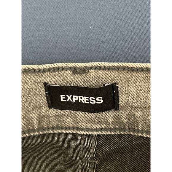 Express Gray Skinny Mid Rise Jeans Size 4R - Picture 3 of 11